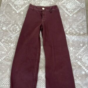 Burgundy Zara jeans high rise.